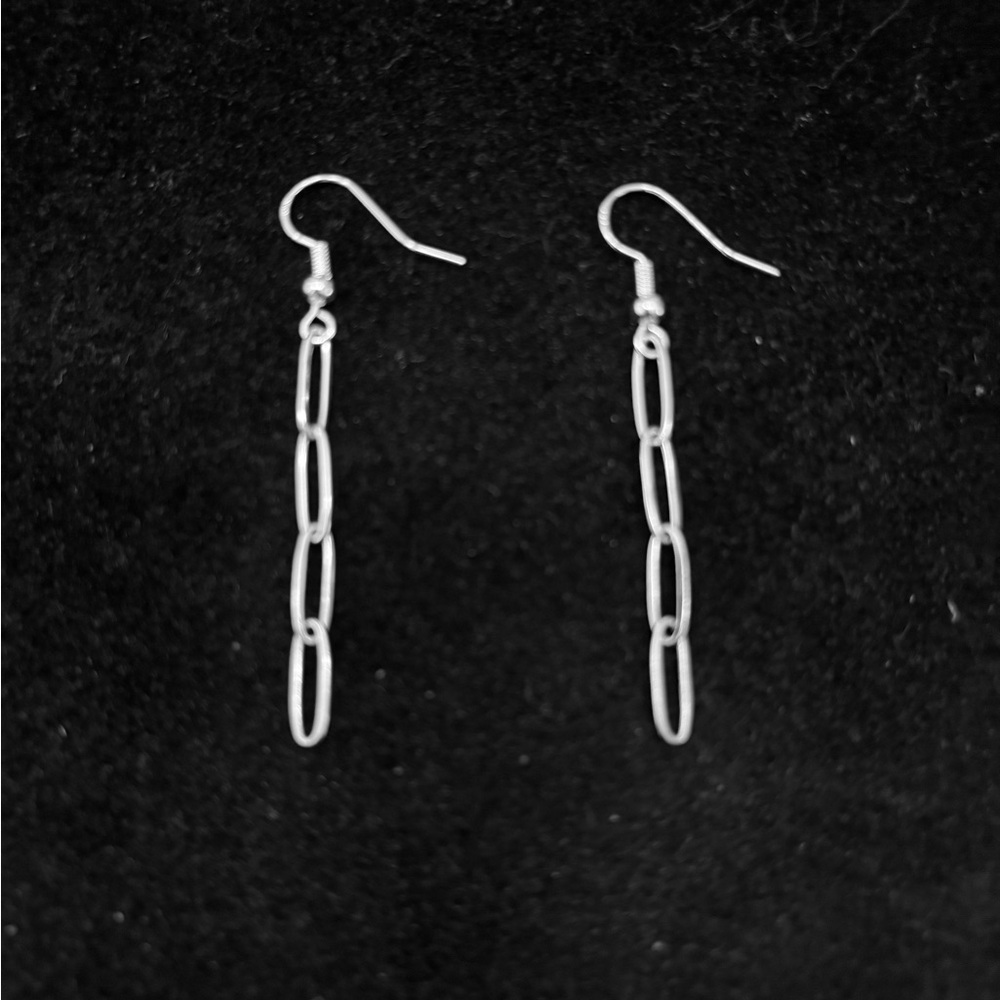 “Paper Clip” link chain Dangle Earrings